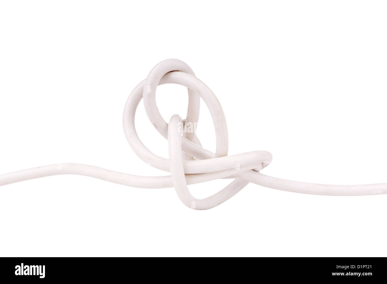 Electrical wire tangled in a knot isolated on white Stock Photo Alamy