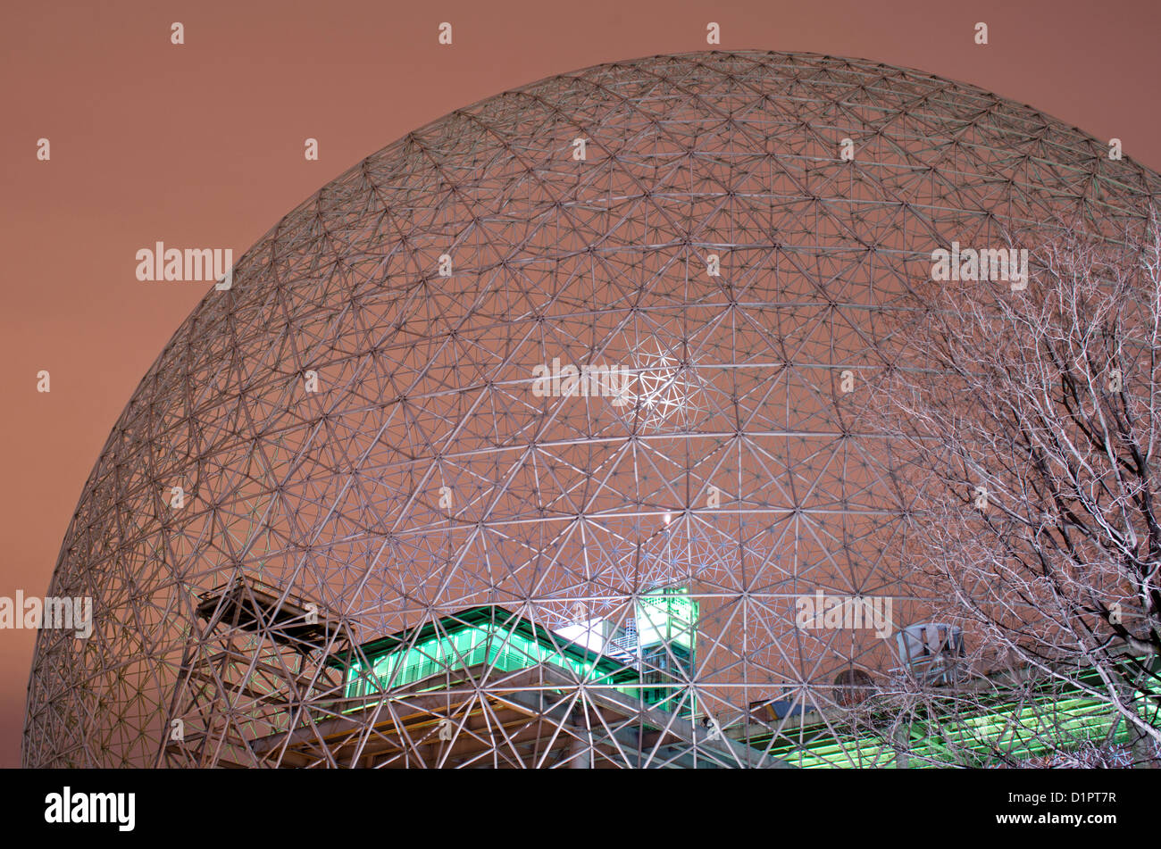 Montreal Biosphere by night Stock Photo