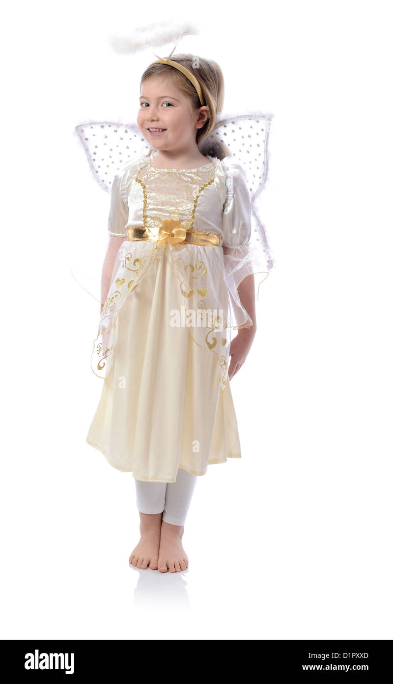 little angel girl isolated on white Stock Photo - Alamy