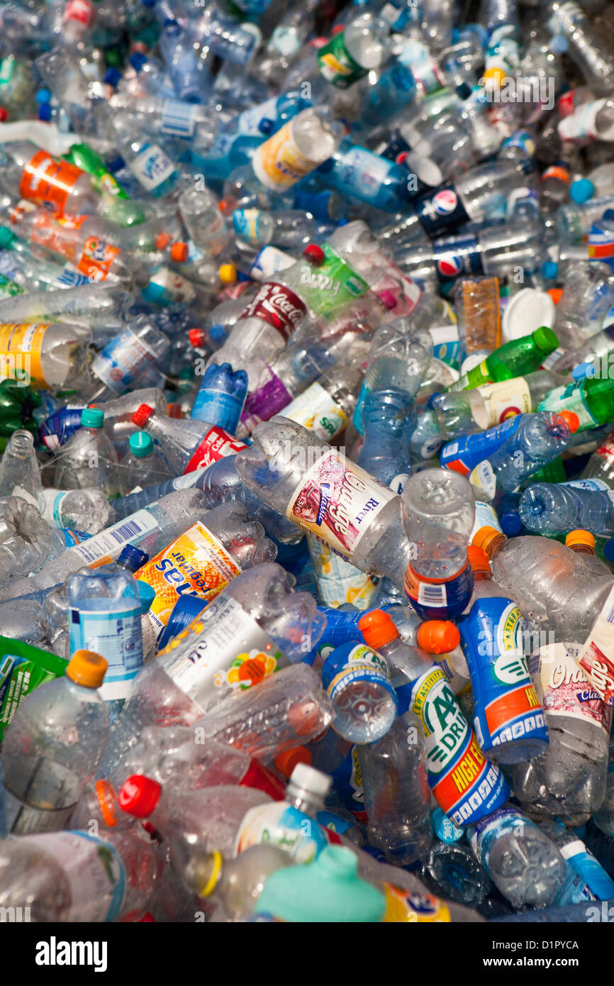 The Netherlands, Amsterdam, Plastic drinking bottles. Waste. Stock Photo