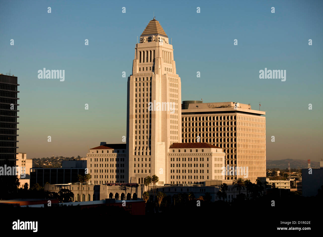 City Hall, Downtown Los Angeles, California, United States of America, USA Stock Photo