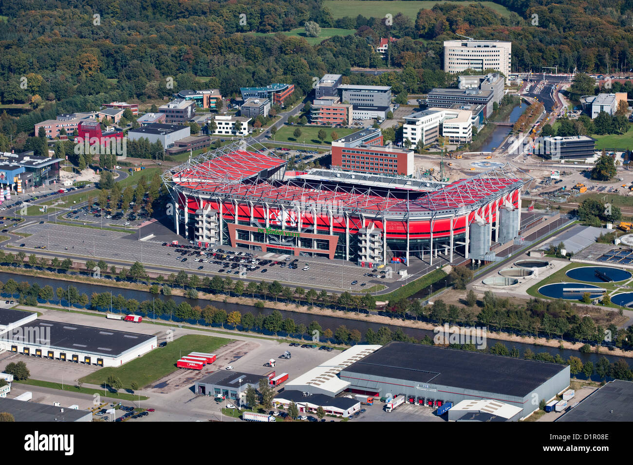 The Netherlands, Enschede, Football stadium, FC Twente.  Aerial. Stock Photo
