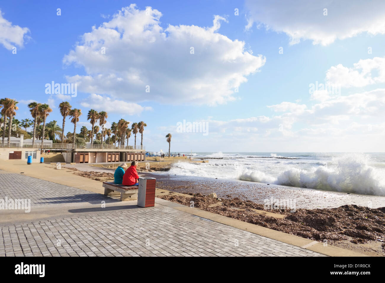 Paphos coast on a windy day Stock Photo - Alamy