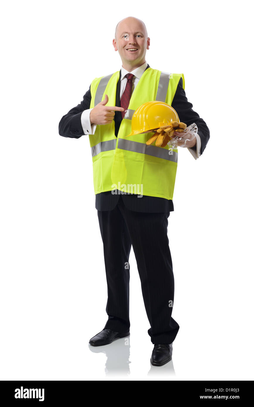 man in PPE Concept for using safety equipment isolated on white Stock Photo Alamy