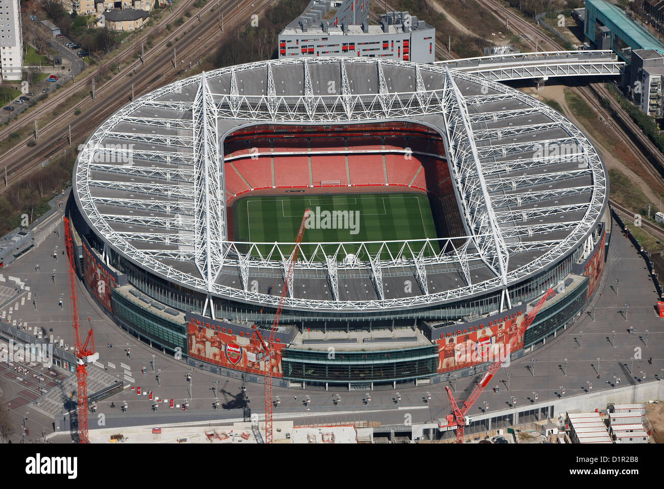 An aerial view of the Emirates Stadium, home of Arsenal FC Stock Photo