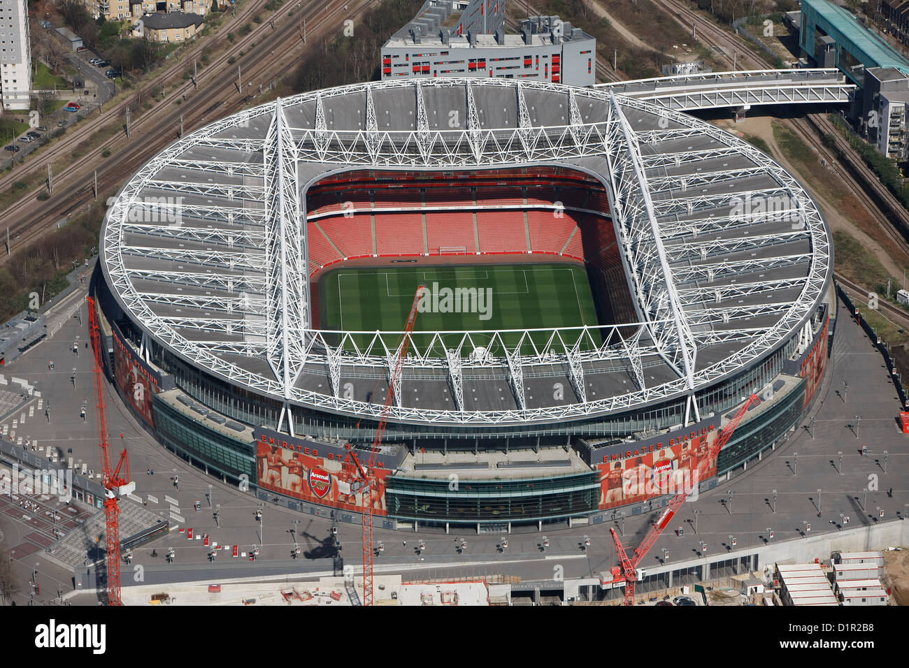 An Aerial View Of The Emirates Stadium Home Of Arsenal FC Stock Photo An Aerial View Of The Emirates Stadium Home Of Arsenal FC Stock Photo