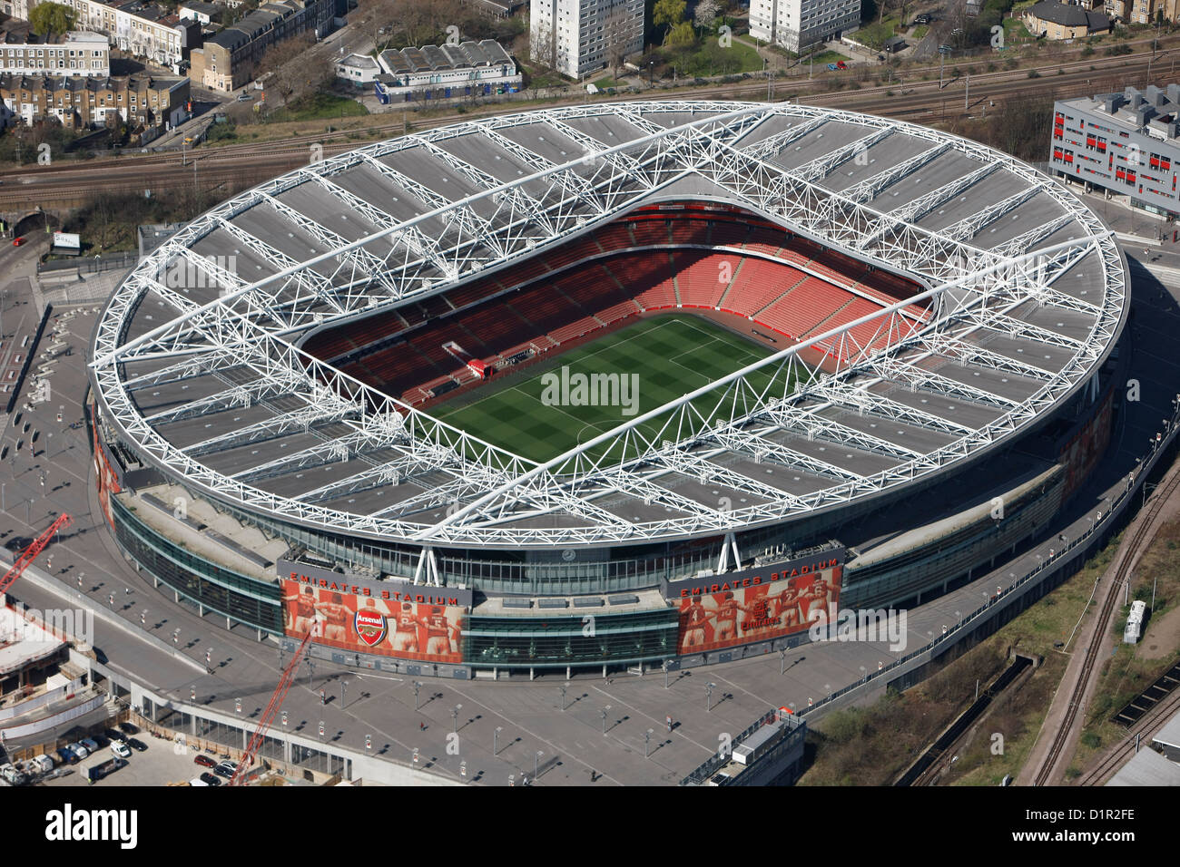 An aerial view of the Emirates Stadium, home of Arsenal FC Stock Photo