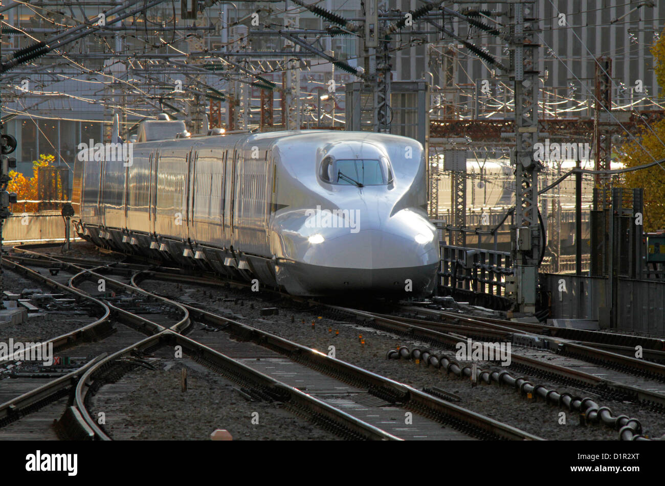 The Shinkansen N700 Series Approaching Tokyo Station Japan Stock Photo ...