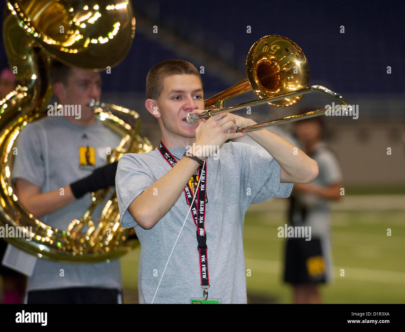 The U.S. Army AllAmerican Marching Band works on drill and musicality