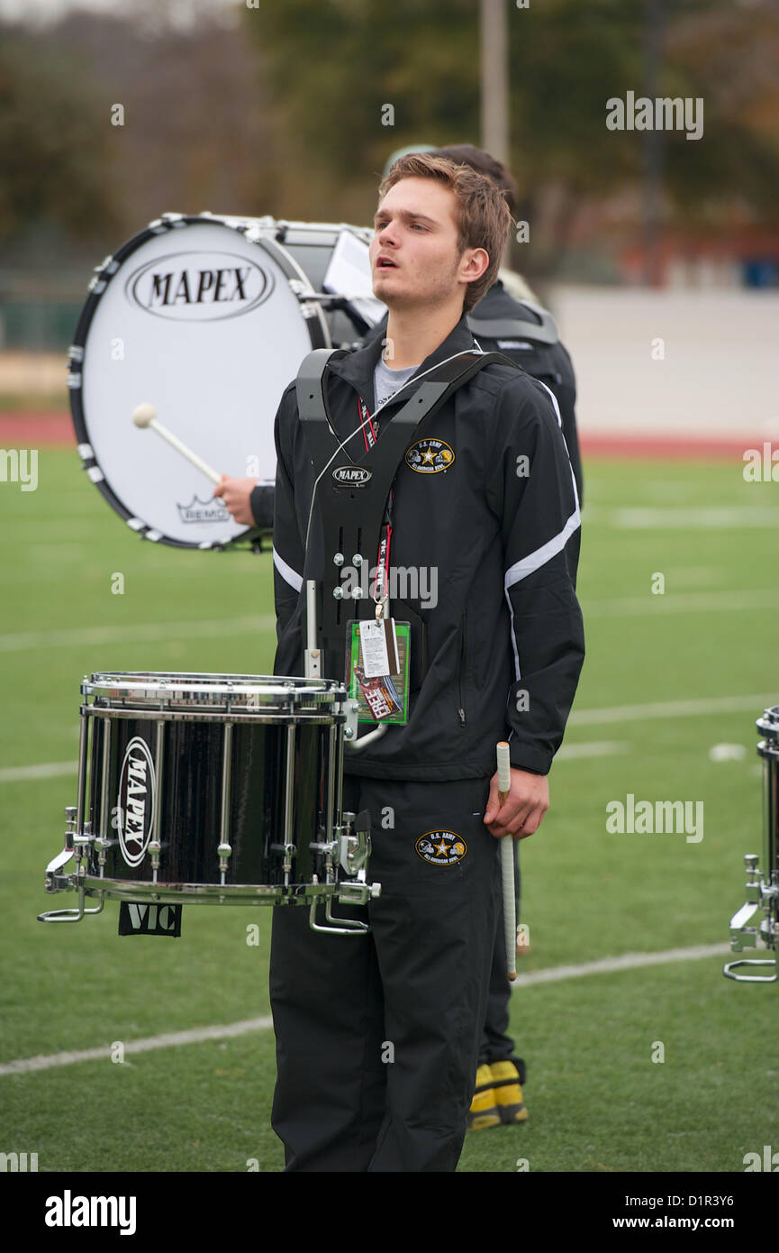 The U.S. Army AllAmerican Marching Band works on drill and musicality