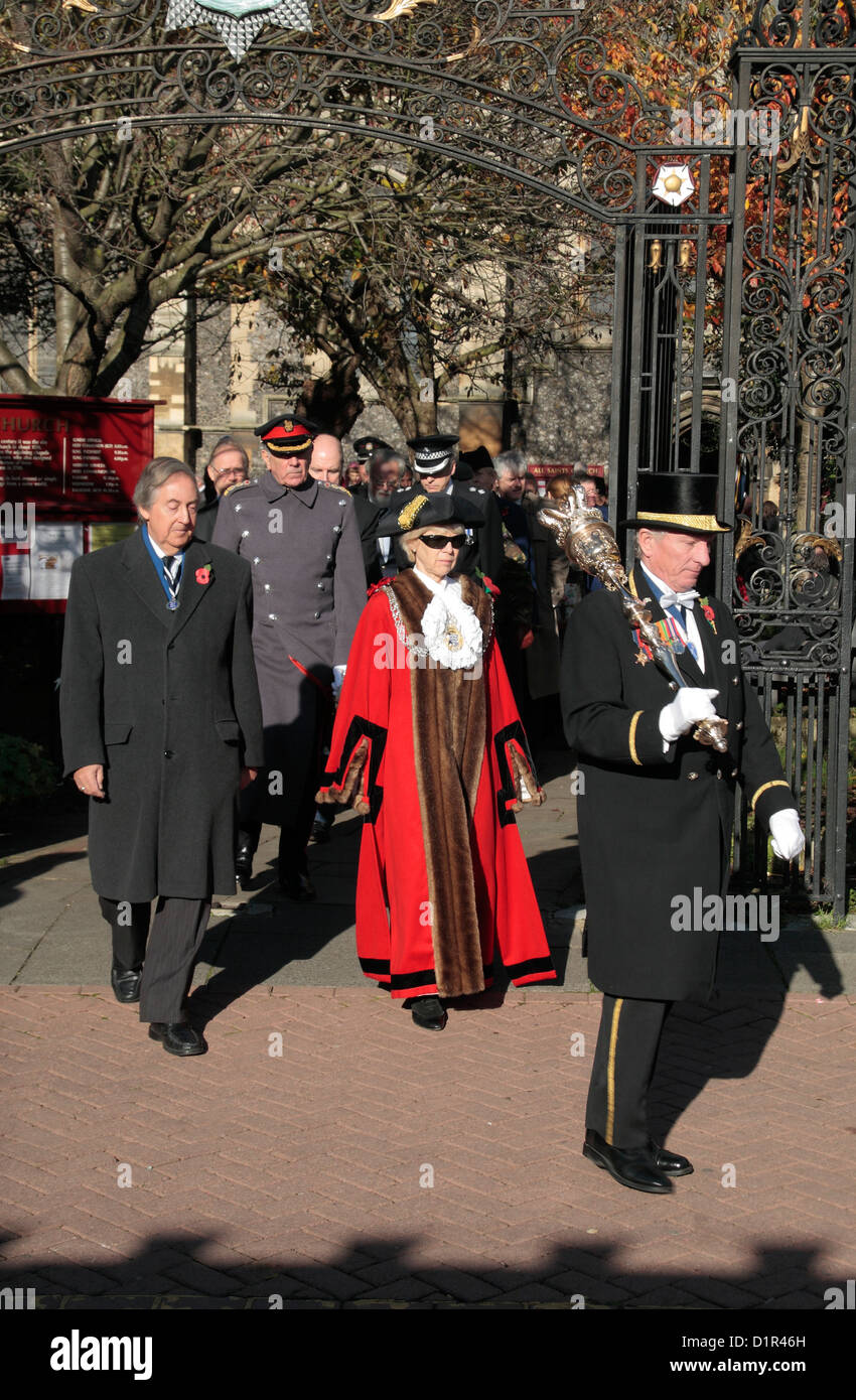The Mayor of Kingston Upon Thames leads the Remembrance Day
