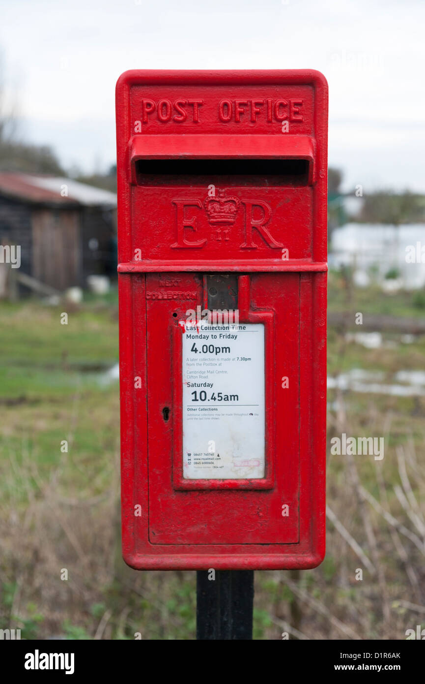 Royal mail post box in a rural area near Cambridge UK Stock Photo
