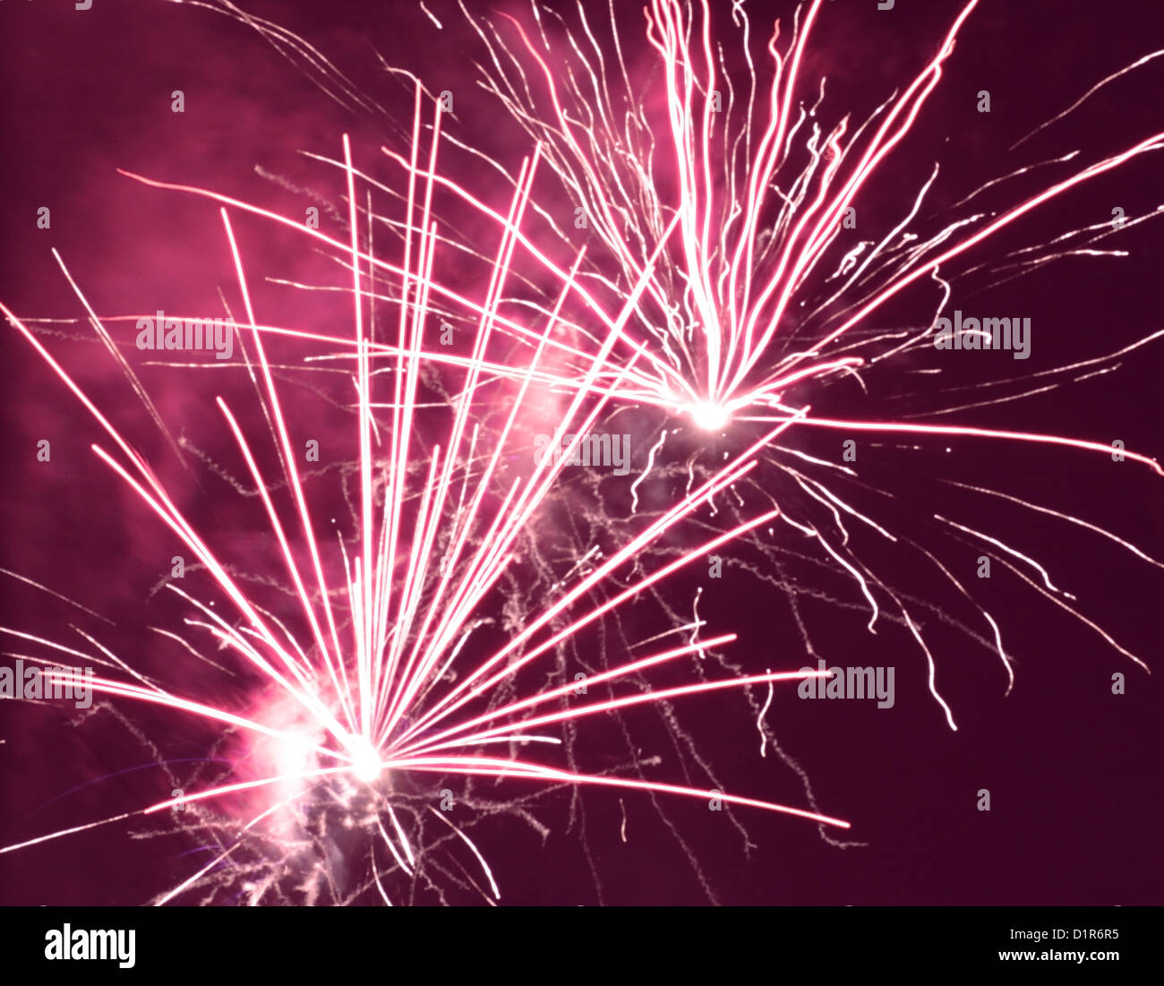abstract holiday fireworks in night sky Stock Photo - Alamy