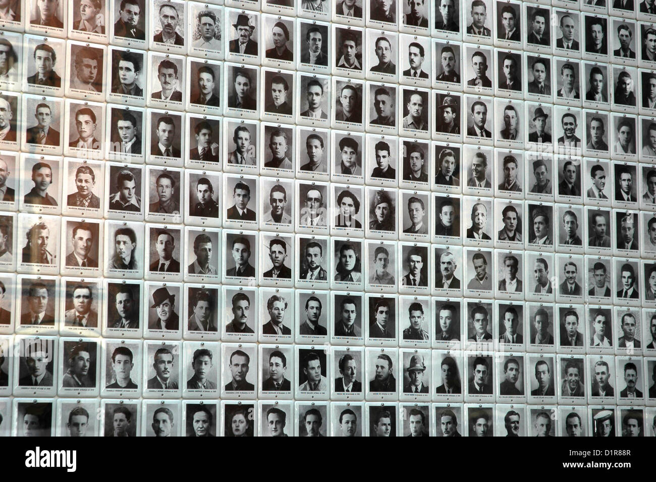 Modena (Italy), photos of the Partisans that died during the Second World War Stock Photo