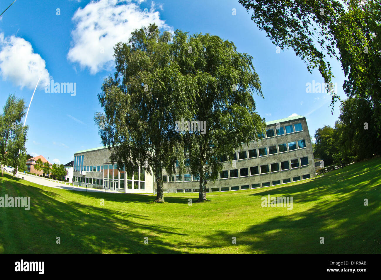 Arne Jacobsen designed Town Hall (Rådhus) in Holte, Denmark Stock Photo
