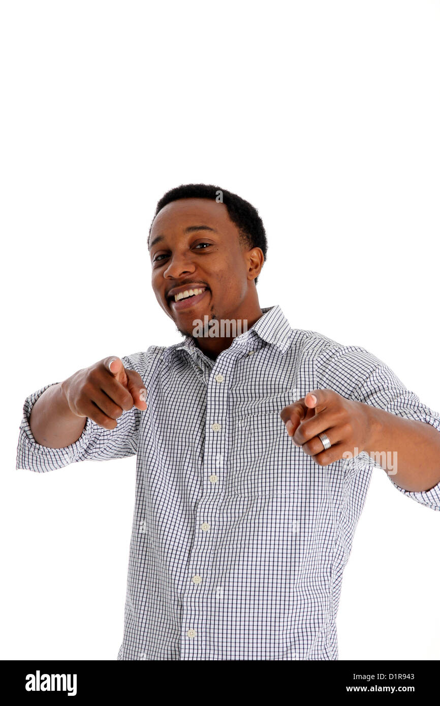 Casual man pictured on a white background Stock Photo - Alamy