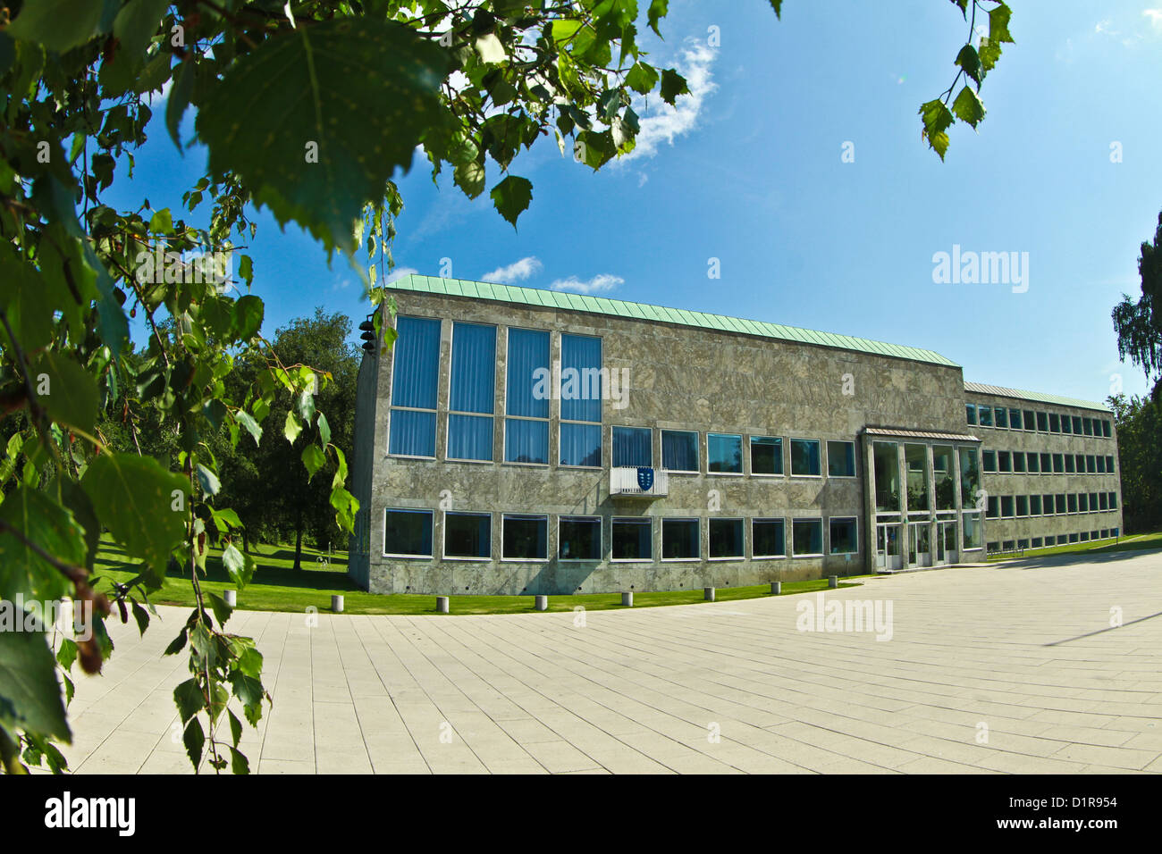 Arne Jacobsen designed Town Hall (Rådhus) in Holte, Denmark Stock Photo