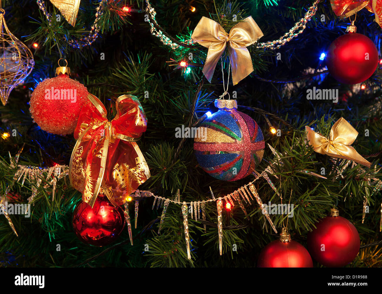 Decoration on Christmas Tree Stock Photo - Alamy
