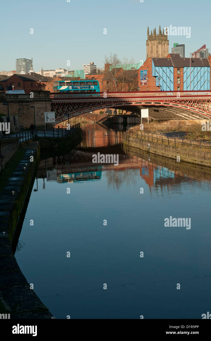 Crown Point bridge over River Aire, Leeds Stock Photo