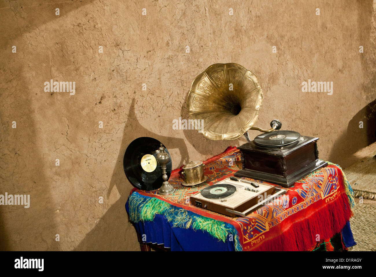 Morocco, near Zagora, kasbah Ziwane. Museum of Arts and Traditions from Draa Valley. Stock Photo