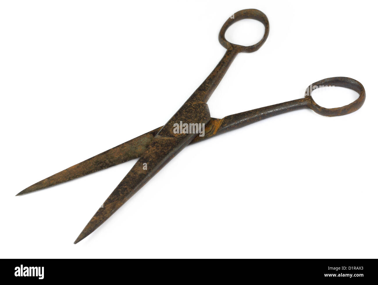 Vintage scissors used for cutting metal sheets Stock Photo - Alamy