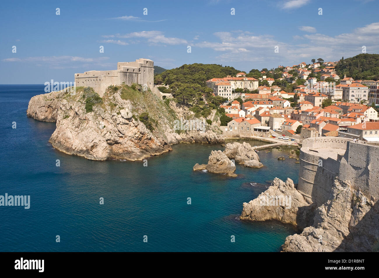 Elk192-3226 Croatia, Dalmatian Coast, Dubrovnik, Lovrjenac Fort Stock Photo