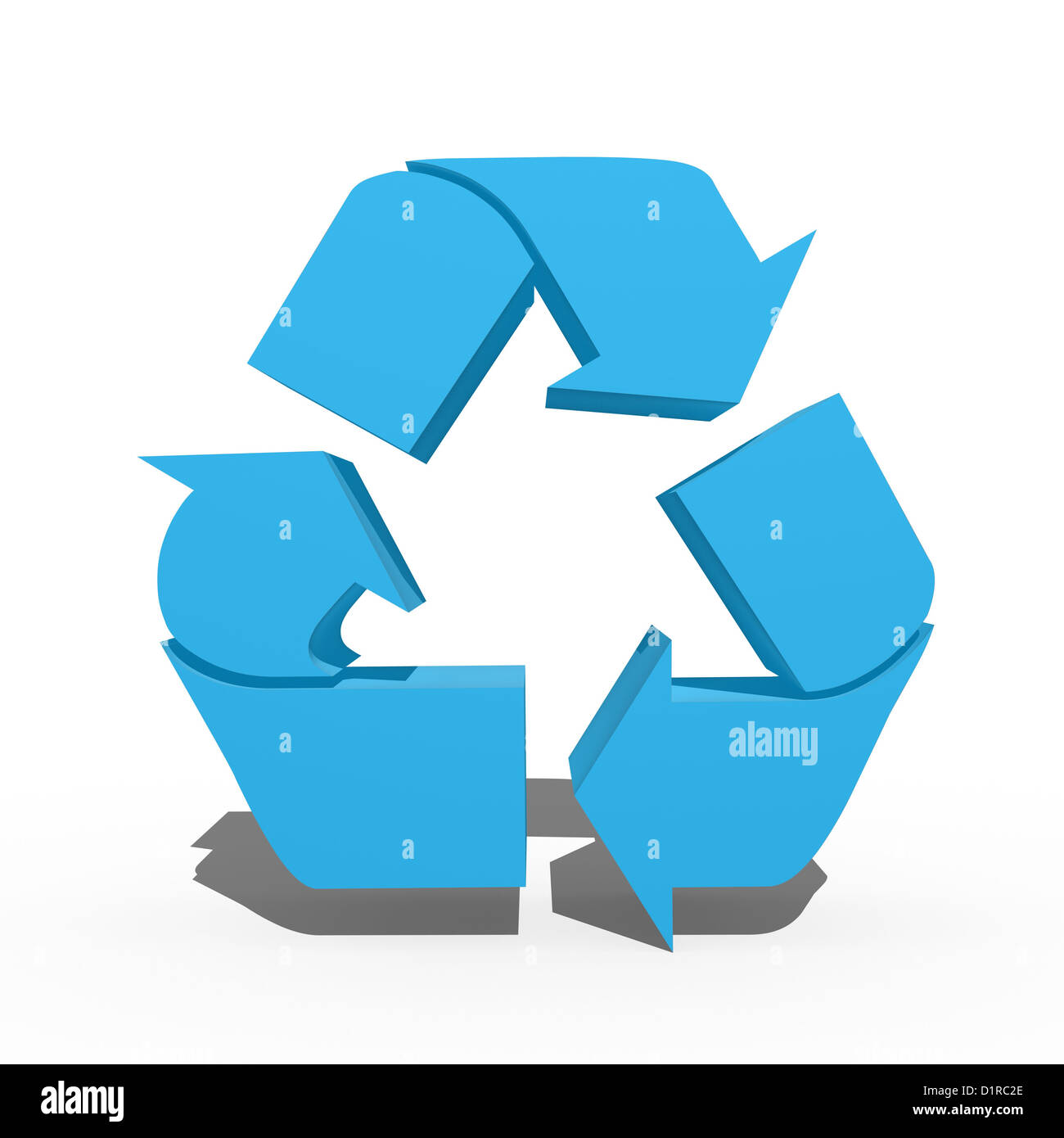 A 3d recycle symbol isolated against a white background Stock Photo - Alamy