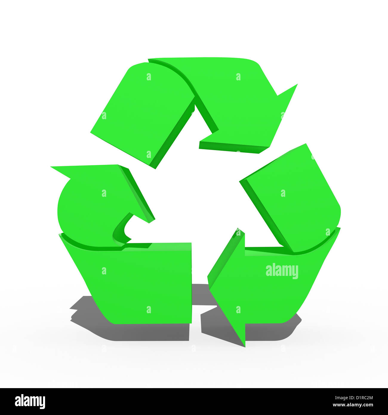 A 3d recycle symbol isolated against a white background Stock Photo - Alamy