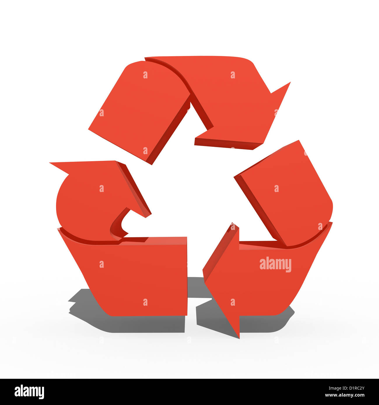A 3d recycle symbol isolated against a white background Stock Photo - Alamy
