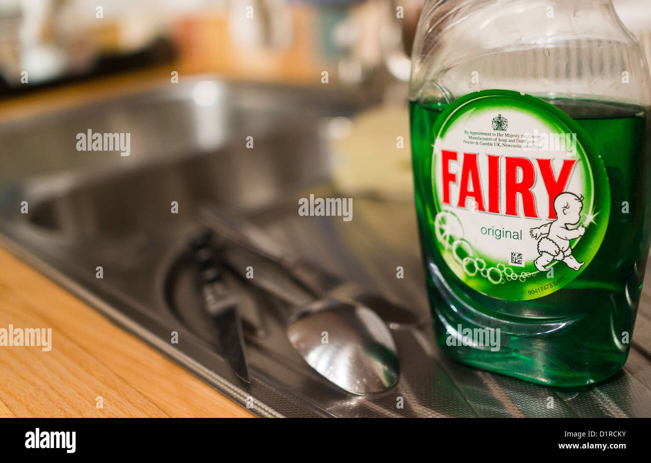 A bottle of Fairy Original washing up liquid. Stock Photo