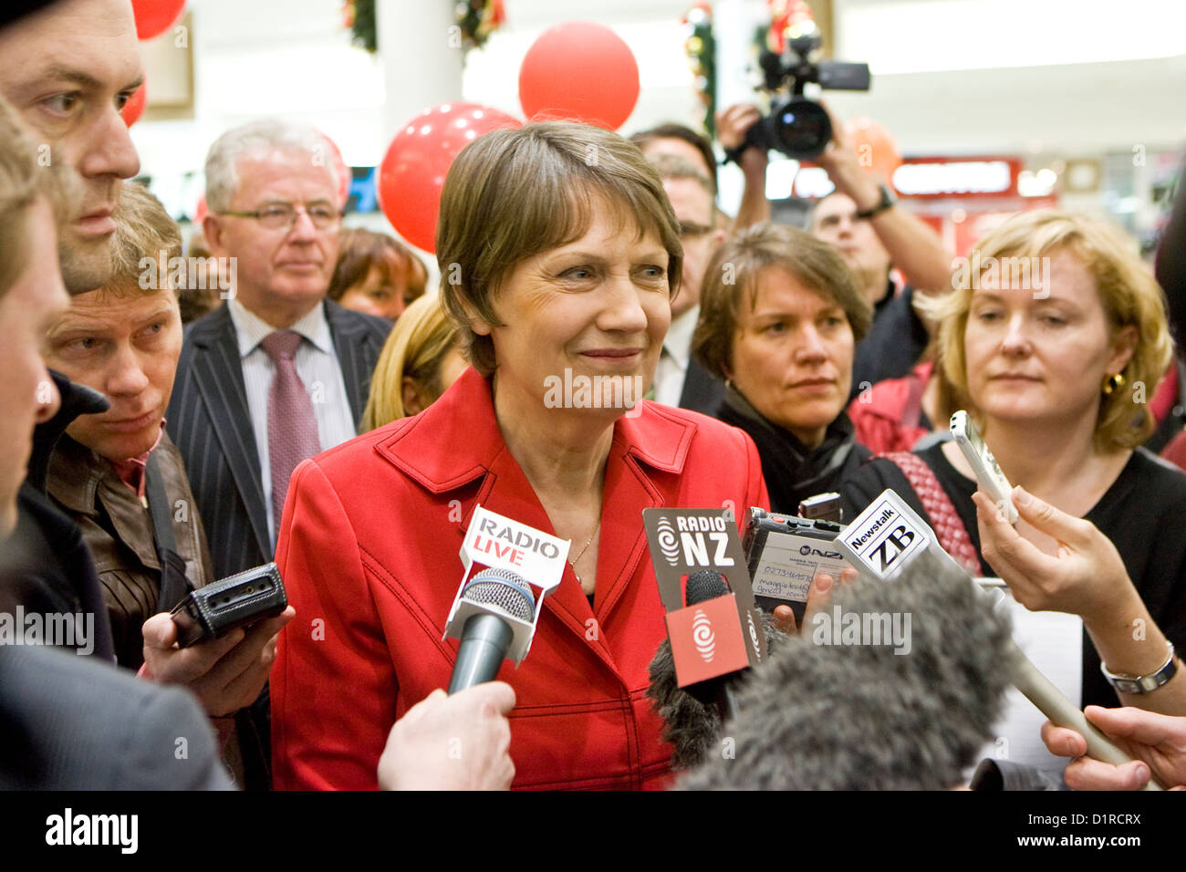 Former New Zealand Labour Prime Minister, Helen Clark campaigning during the 2008 general election. Stock Photo