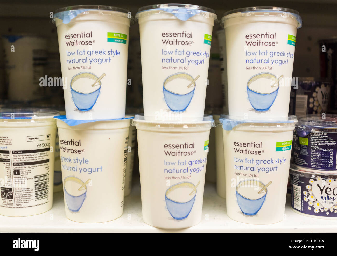 Waitrose low fat greek style yogurt Stock Photo Alamy