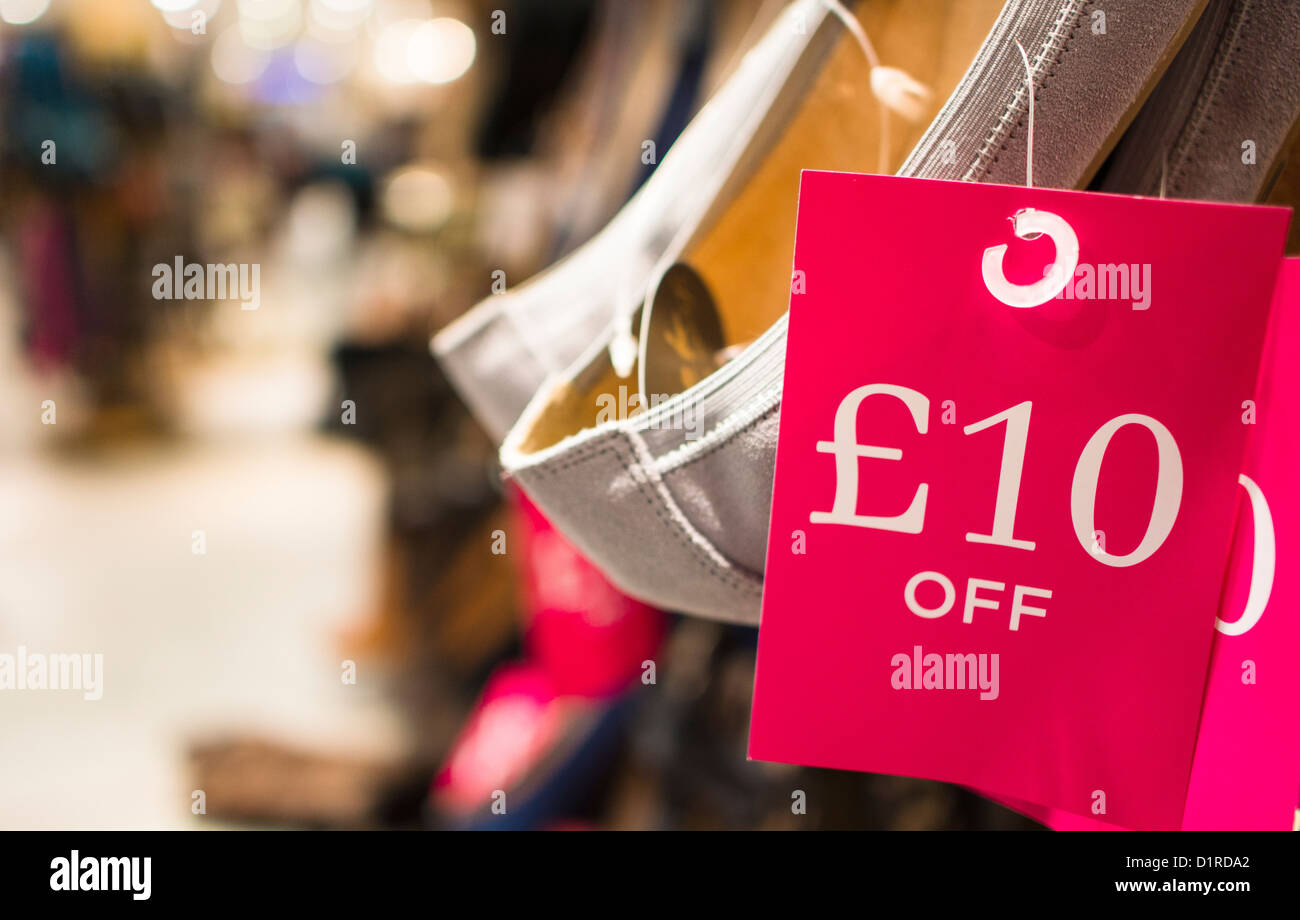 January sales at a retail shoe shop Stock Photo Alamy