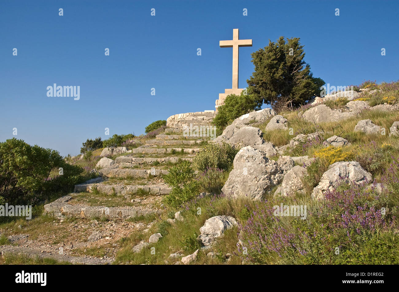 Cross atop of hill hi-res stock photography and images - Alamy