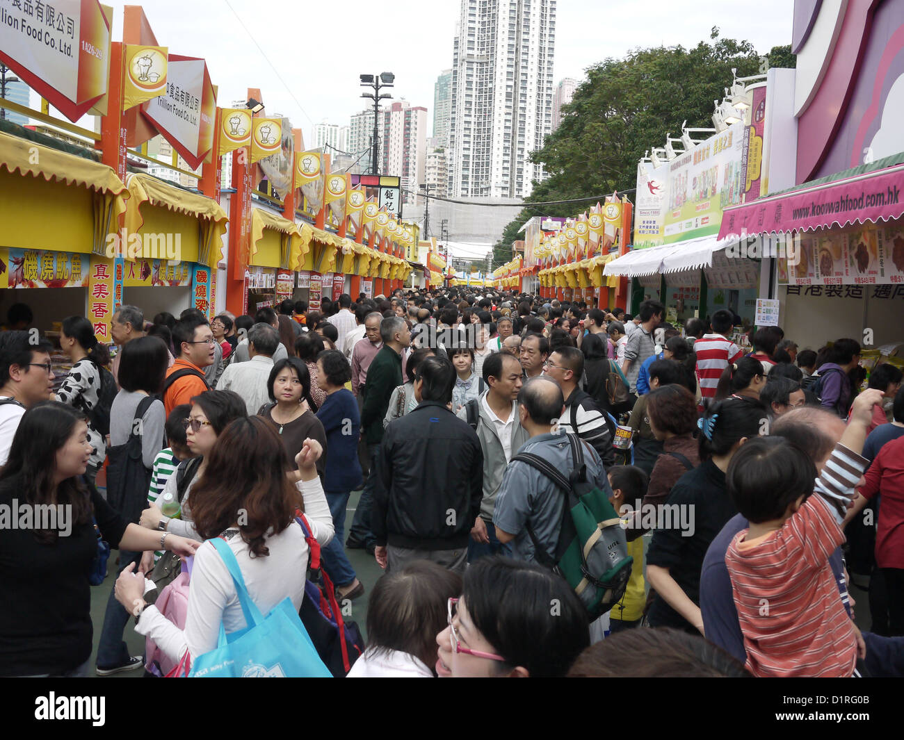 congested public event crowd outdoor hong kong Stock Photo