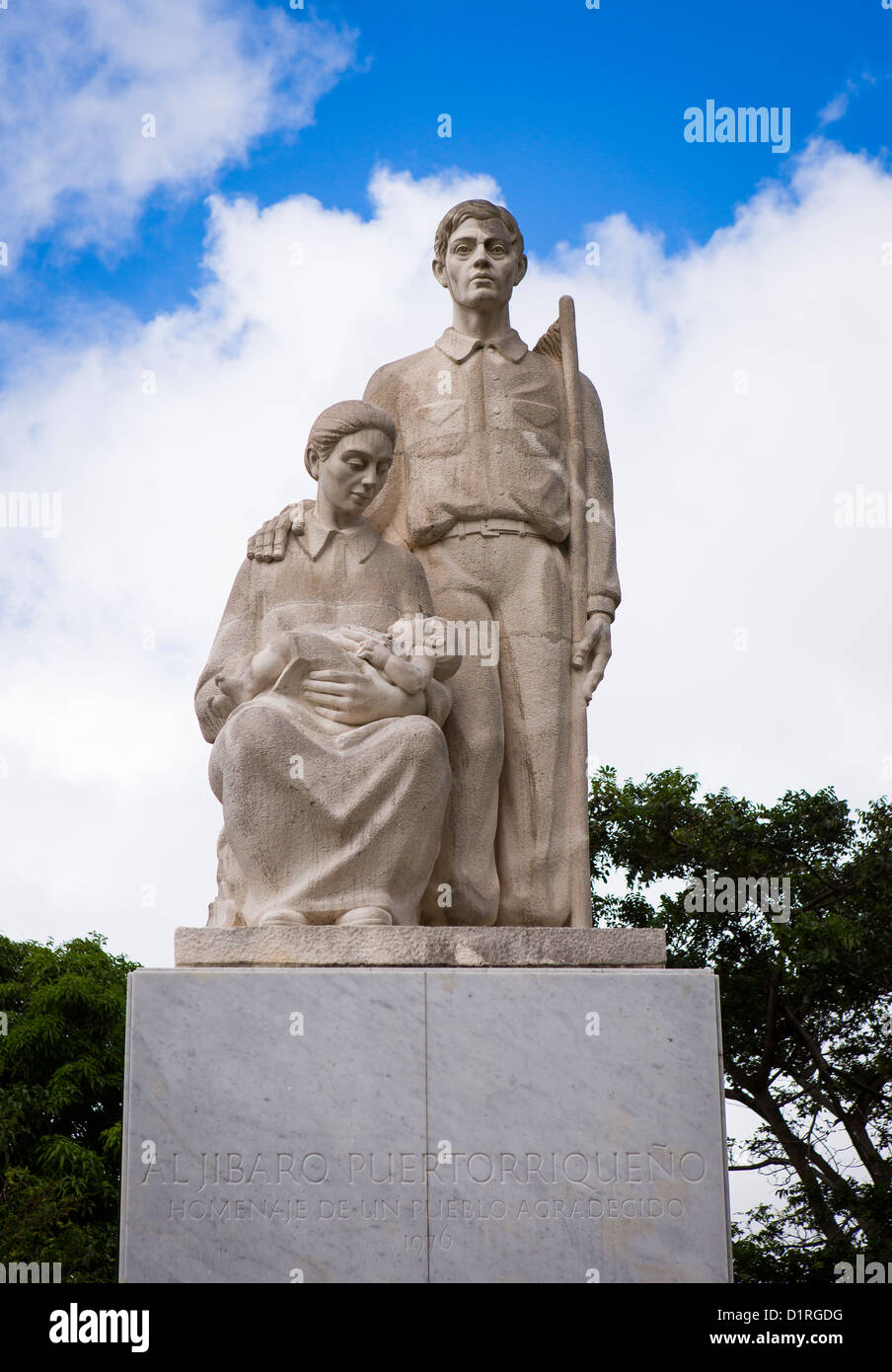 CAYEY, PUERTO RICO - Monument to the Puerto Rican peasant. Monumento Al Jibaro Puertorriqueno. Stock Photo