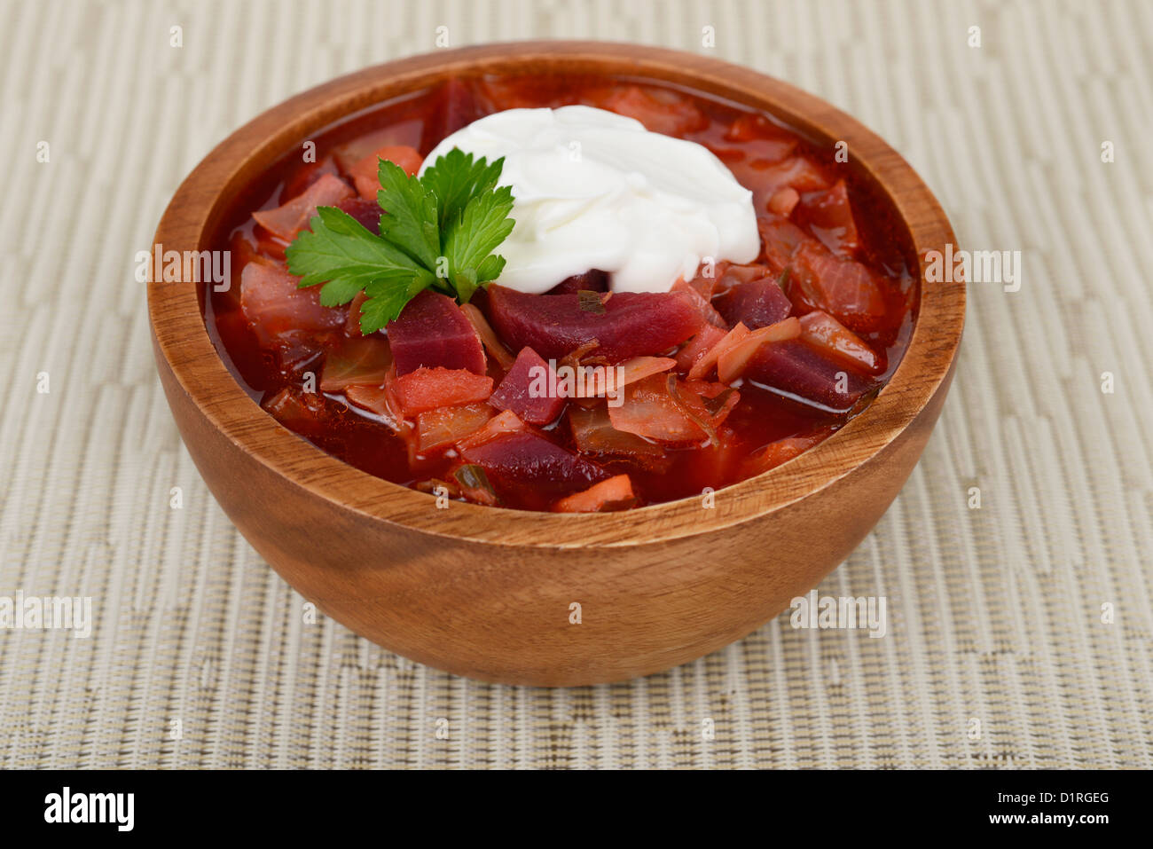 Russian Borscht, Beetroot Soup, Stew Stock Photo