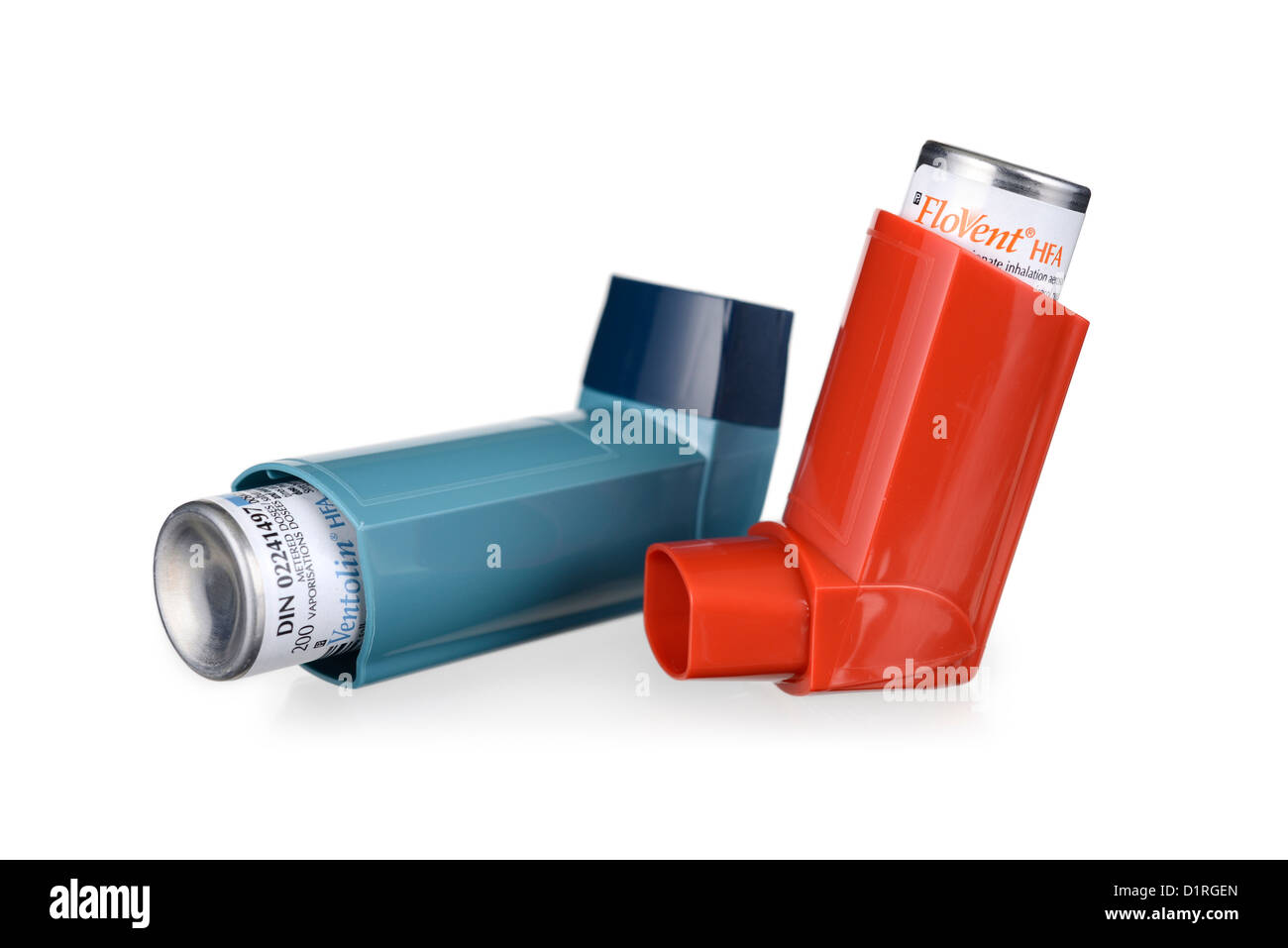 Asthma Inhaler, Inhalers, Bronchodilators Bronchodilator For Allergy, Ventolin, Flovent Salbutamol Stock Photo