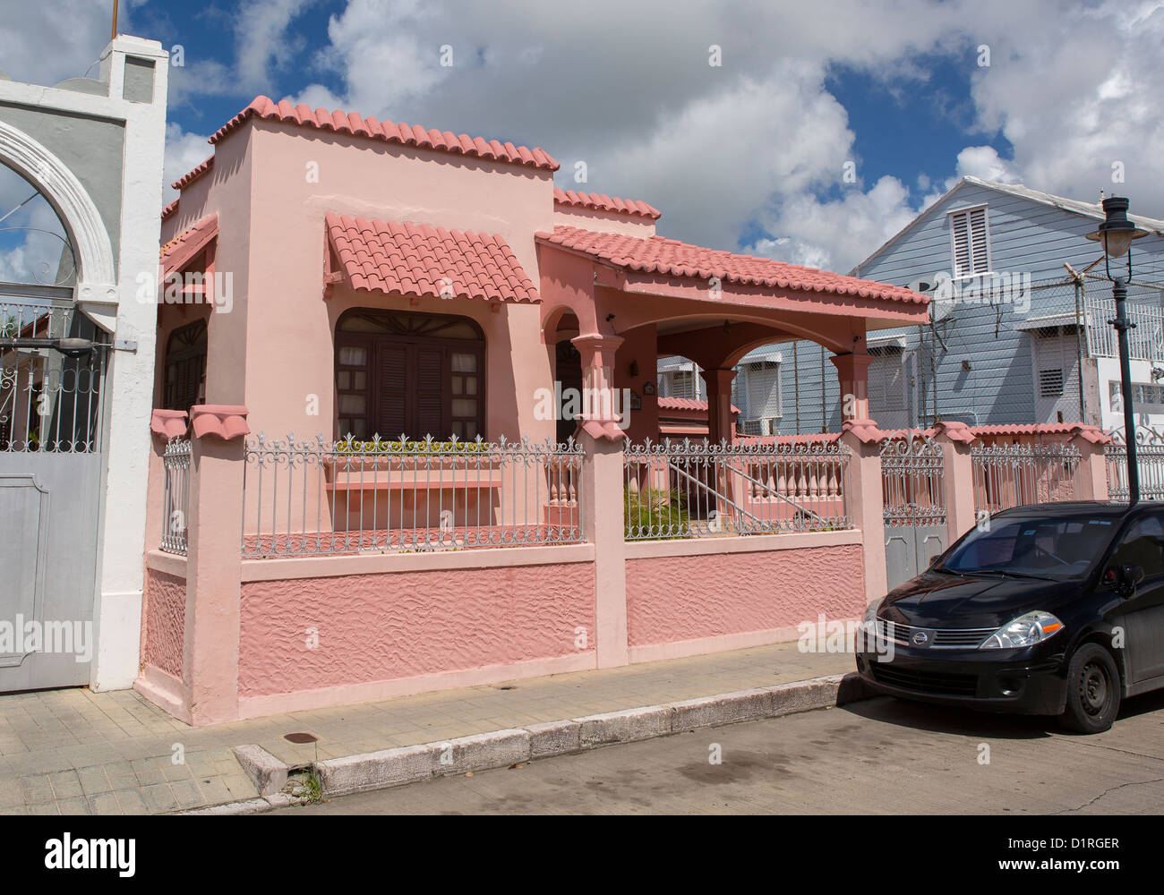PONCE, PUERTO RICO Private house painted pink Stock Photo Alamy