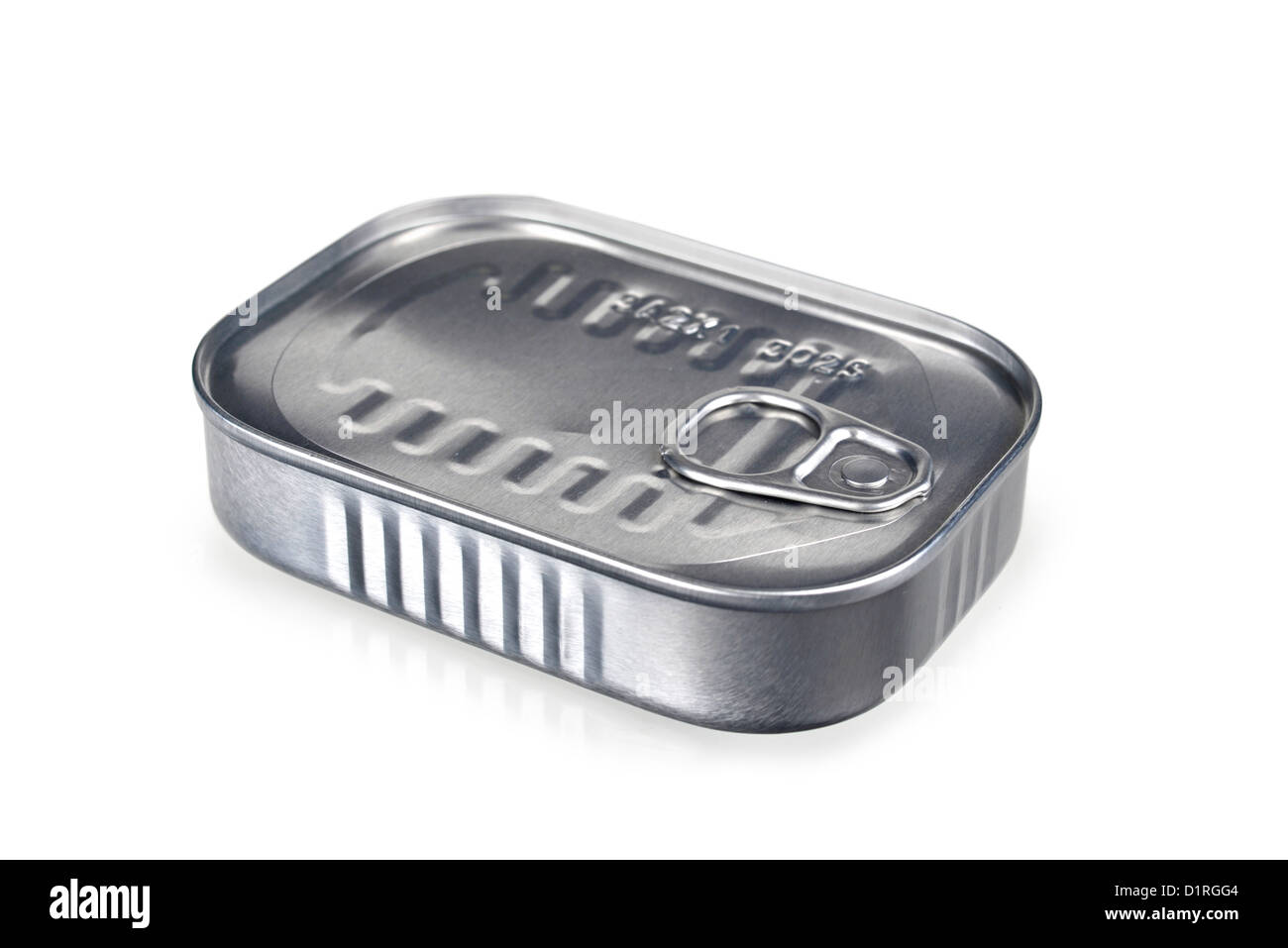 Tin of Sardines, Closed Can of Sardines, Canned Tinned Fish Stock Photo