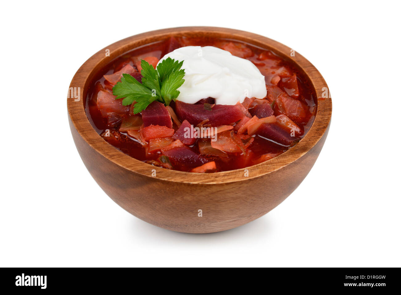 Borscht, Russian traditional Beetroot Soup, Stew Stock Photo