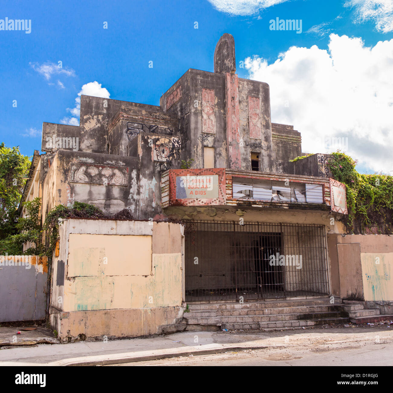 PONCE, PUERTO RICO - Abandoned movie theatre. Stock Photo