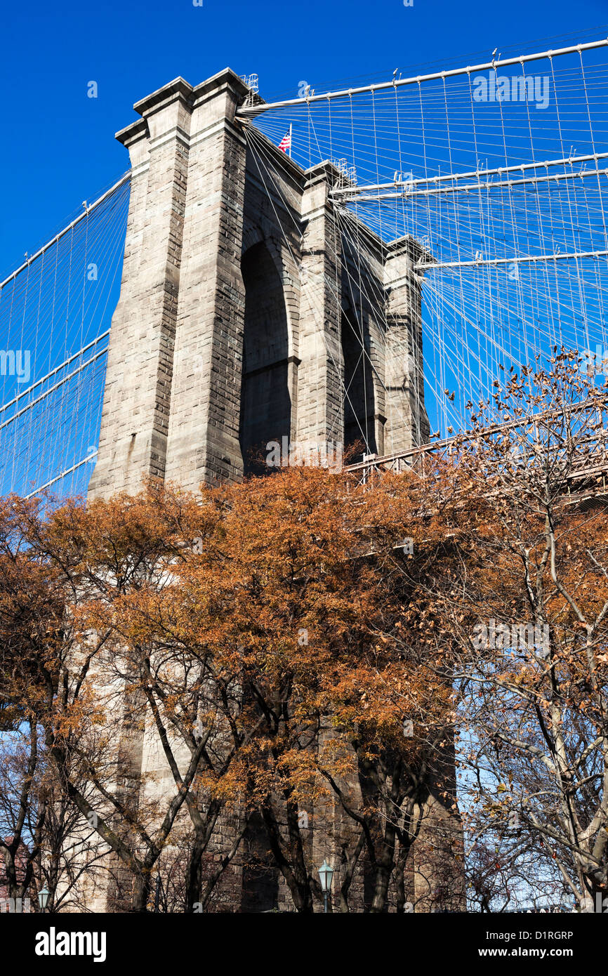 Brooklyn Bridge in New York in fall scenery Stock Photo - Alamy