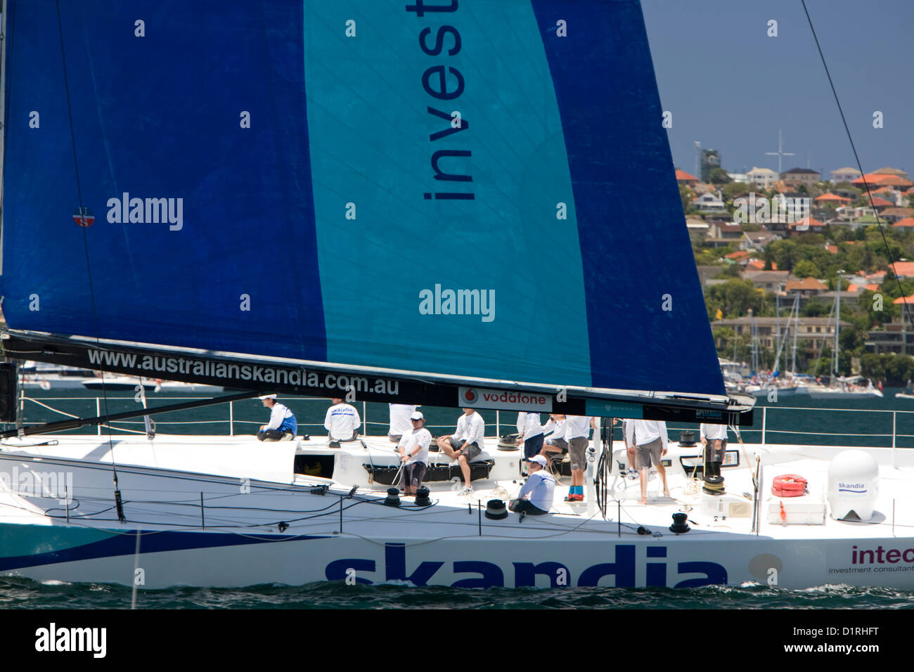 maxiyacht skandia preparing for start of sydney to hobart yacht race Stock Photo