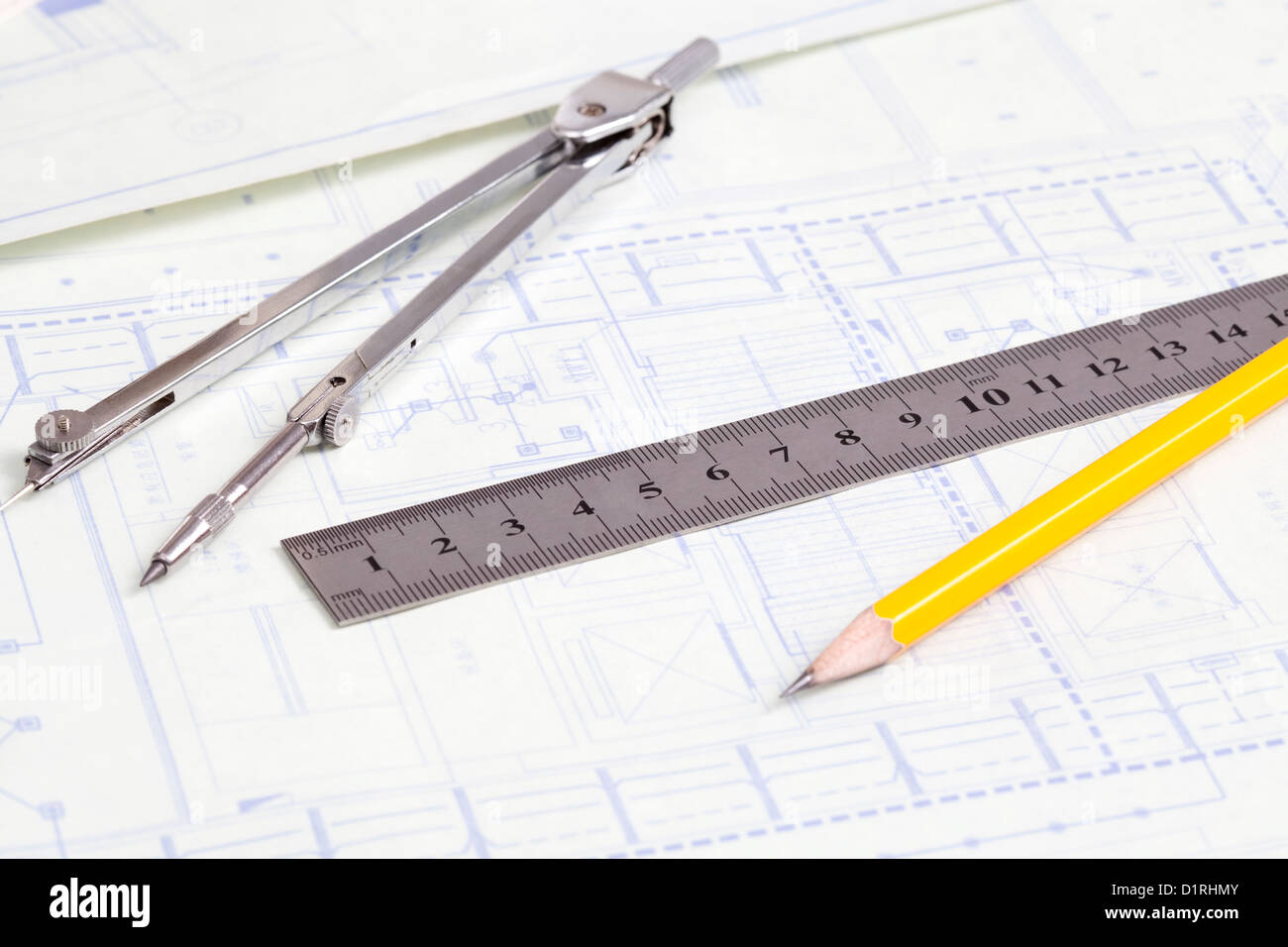 Compass and pencil hires stock photography and images Alamy