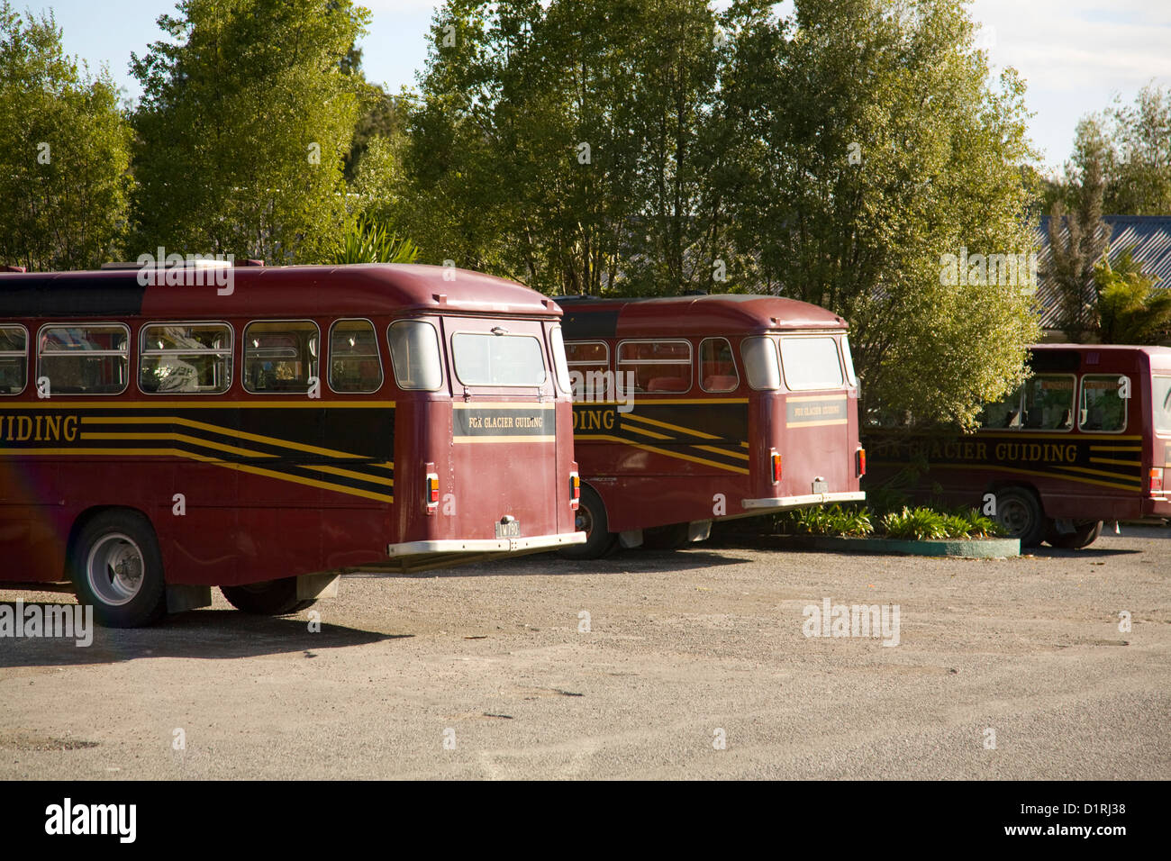 vintage buses in new zealand Stock Photo
