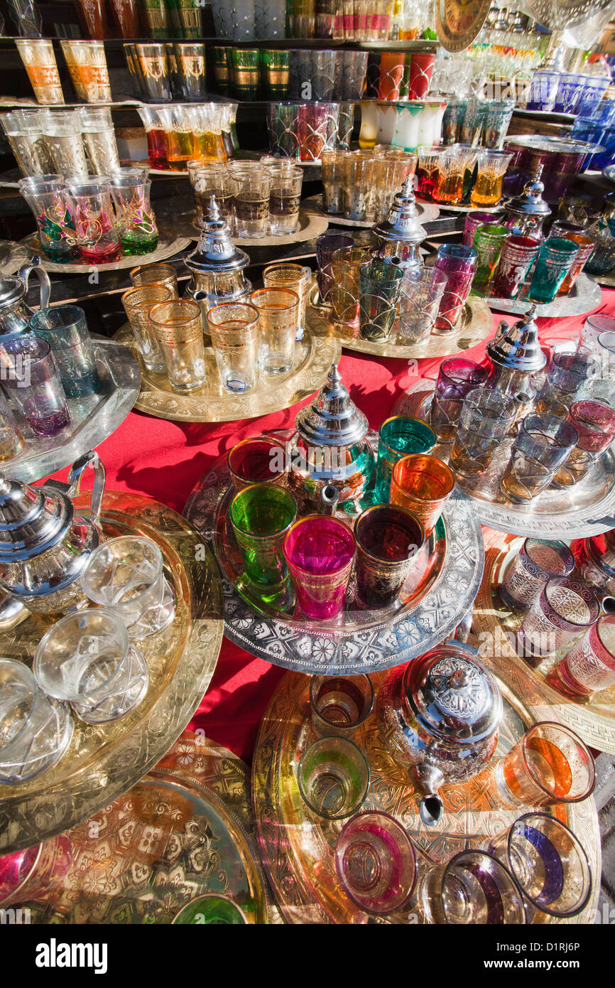 Morocco, Marrakech, Market. Teapots for sale Stock Photo Alamy