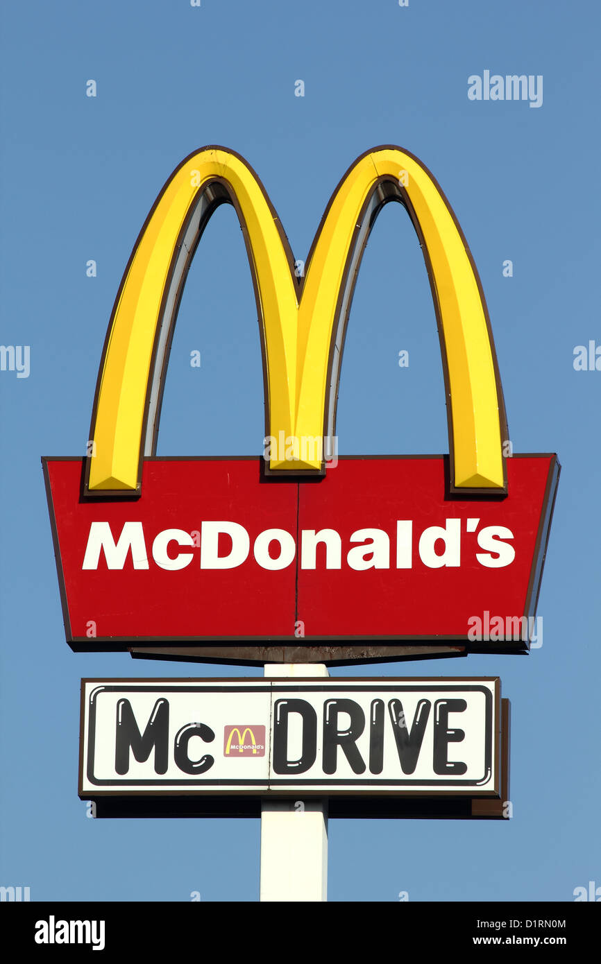 Mcdrive sign with mcdonalds logo hires stock photography and images