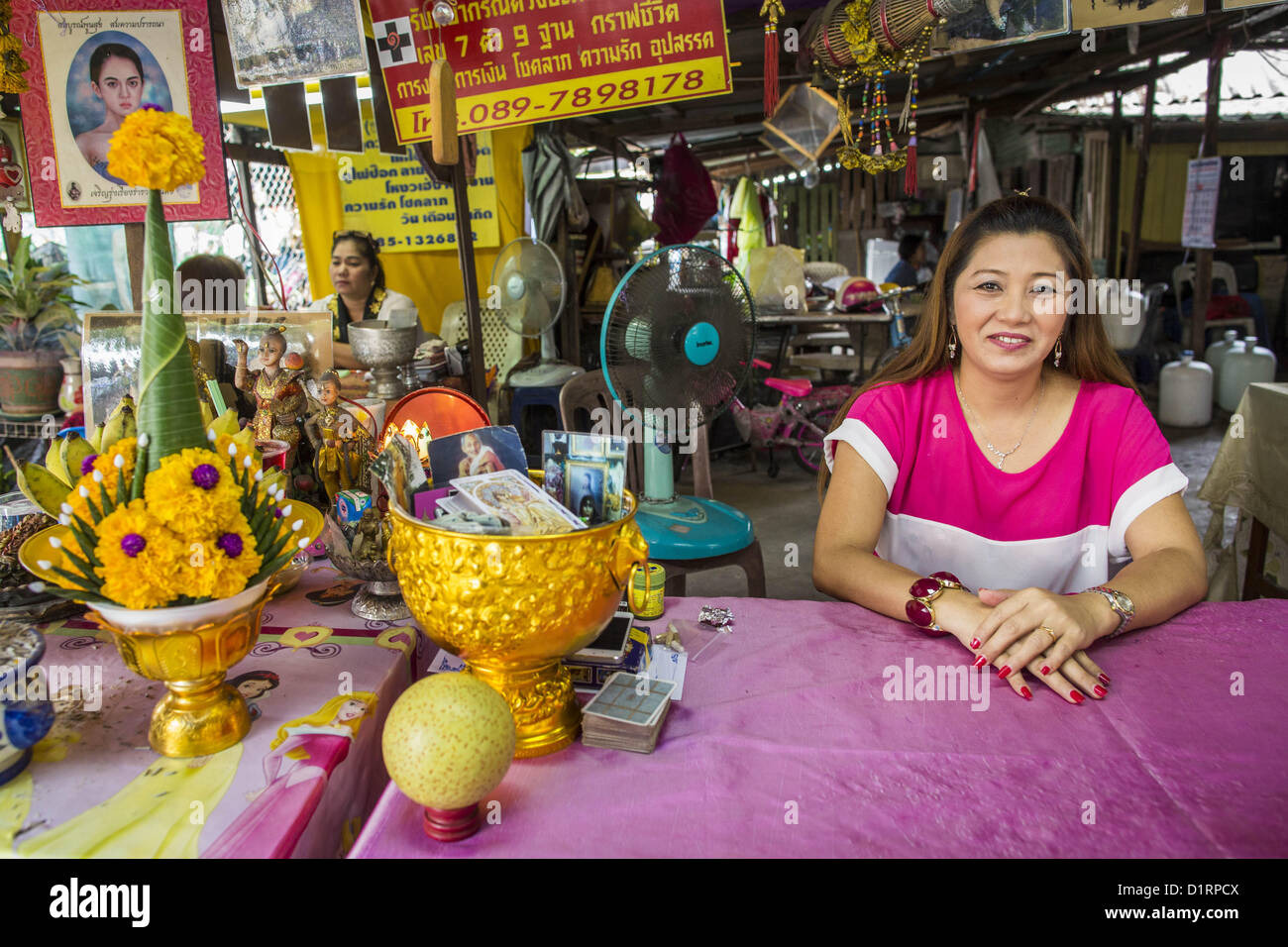 Jan. 4, 2013 Bangkok, Thailand A fortune teller at Wat Mahabut in