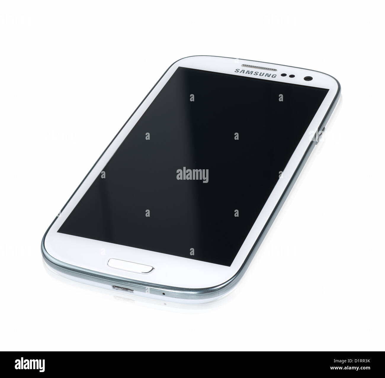 Samsung Galaxy S3 smart phone product image - white Stock Photo